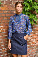 Tolsing Tine Vendeskjorte / Blue Flowers & Dots