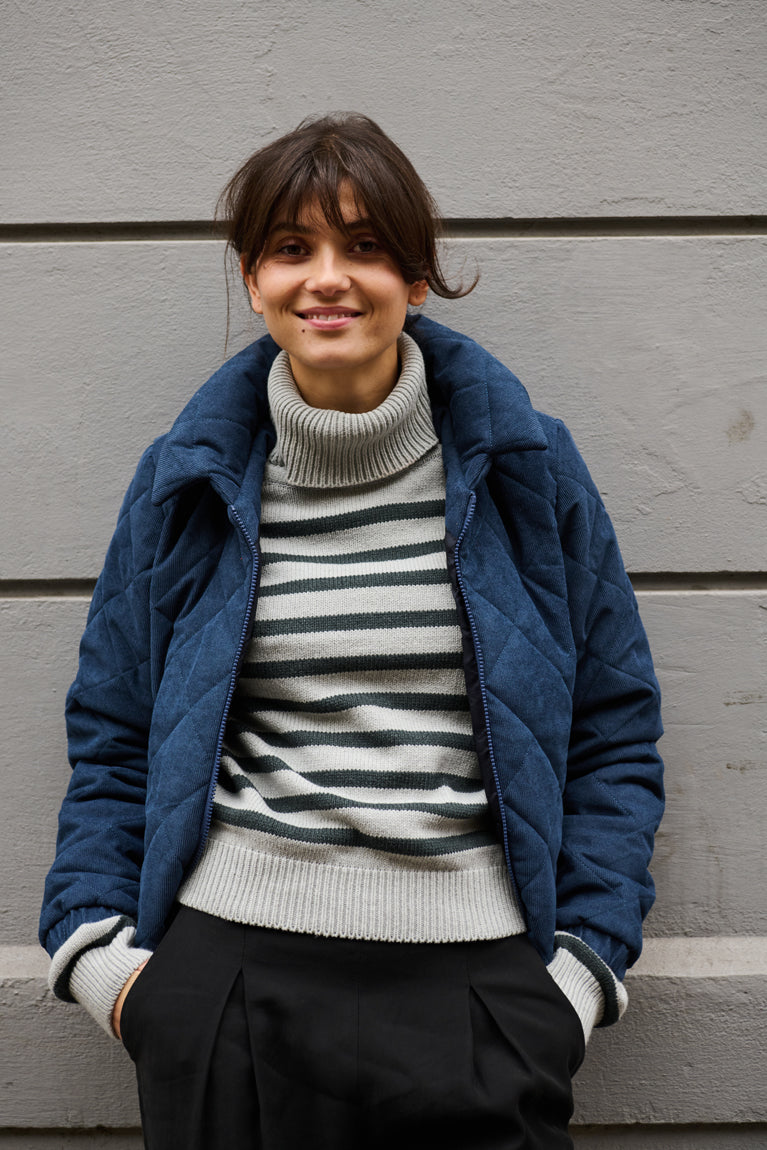 Tolsing Thilde Bomber Jacket / Dusty Navy velvet ( Water Resistant)