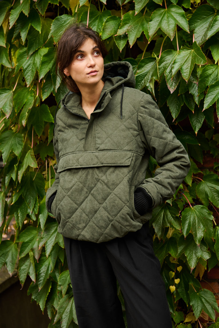 Tolsing Anorak / Dusty Green Velvet ( Water Resistant)