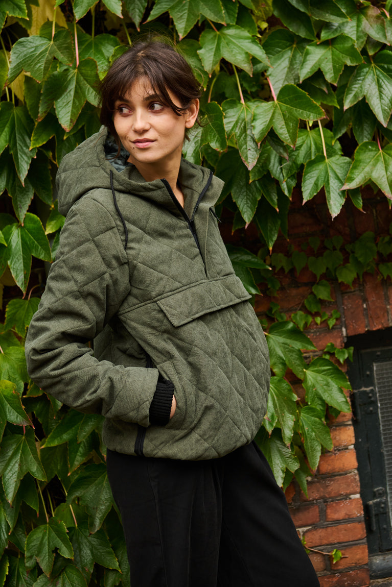 Tolsing Anorak / Dusty Green Velvet ( Water Resistant)