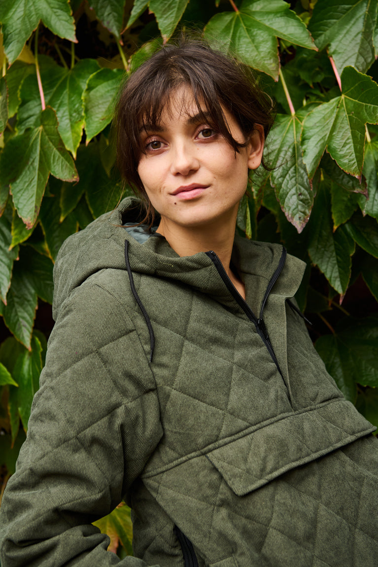 Tolsing Anorak / Dusty Green Velvet ( Water Resistant)