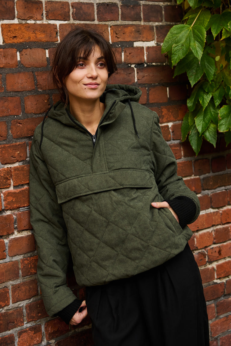 Tolsing Anorak / Dusty Green Velvet ( Water Resistant)