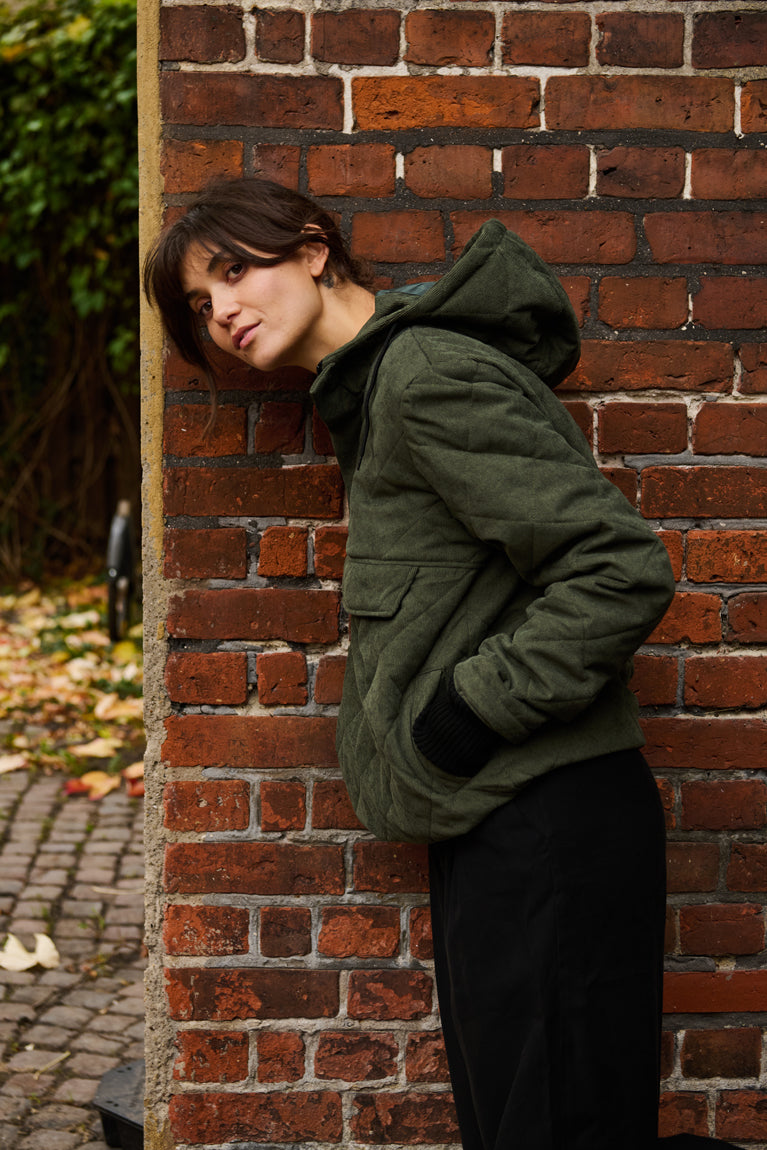 Tolsing Anorak / Dusty Green Velvet ( Water Resistant)