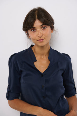 Tolsing Rie Skjorte / Dark Navy Økotex