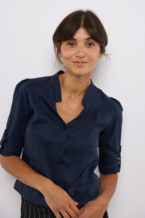 Tolsing Rie Skjorte / Dark Navy Økotex