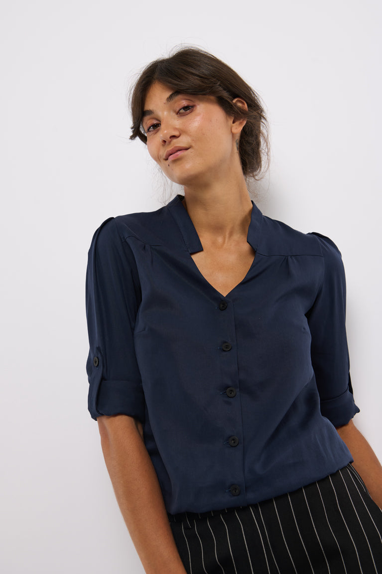 Tolsing Rie Skjorte / Dark Navy Økotex