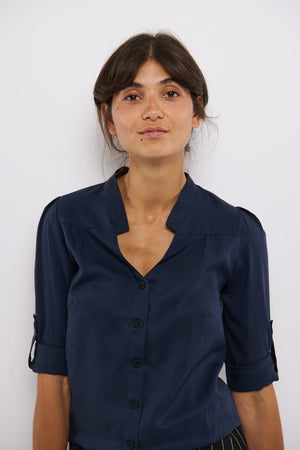 Tolsing Rie Skjorte / Dark Navy Økotex