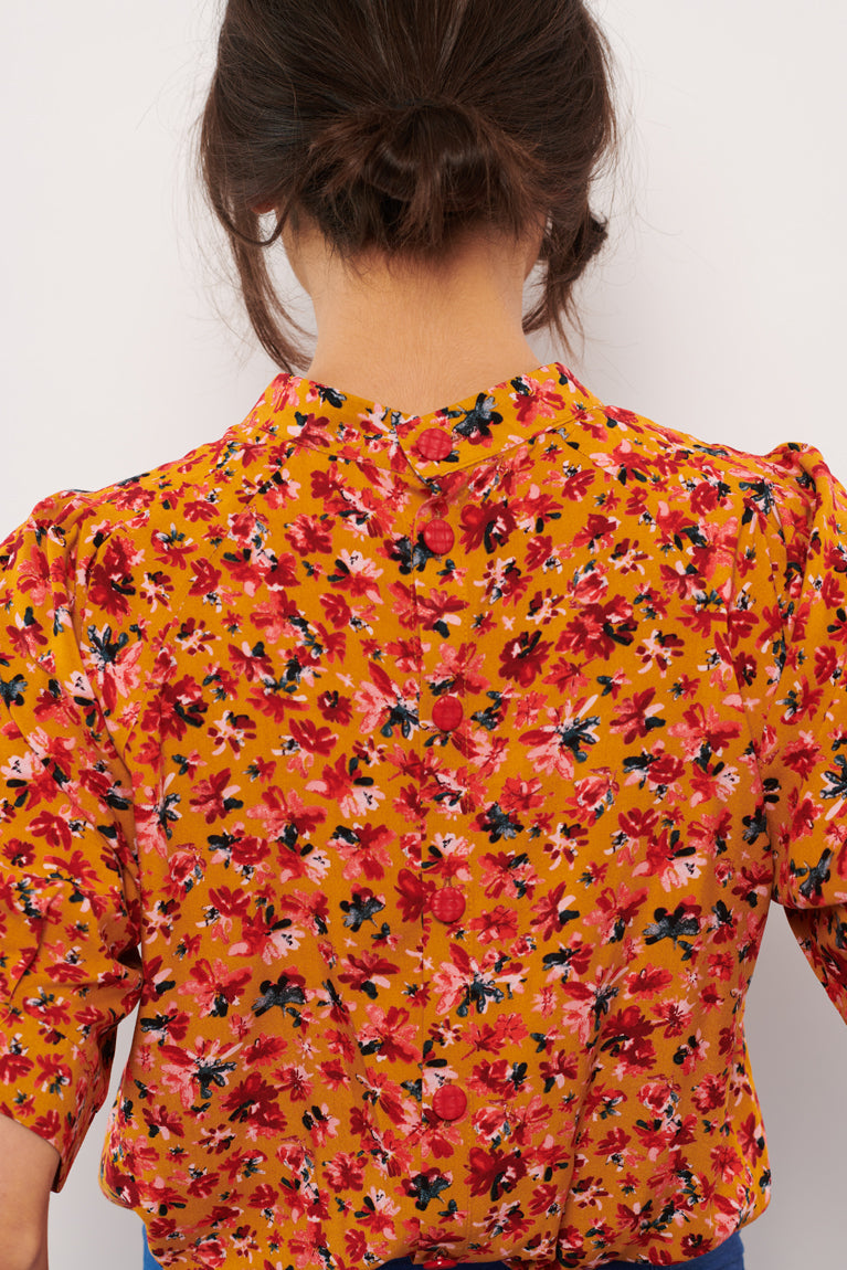 Tolsing Tie Vendeskjorte / Yellow Flowers