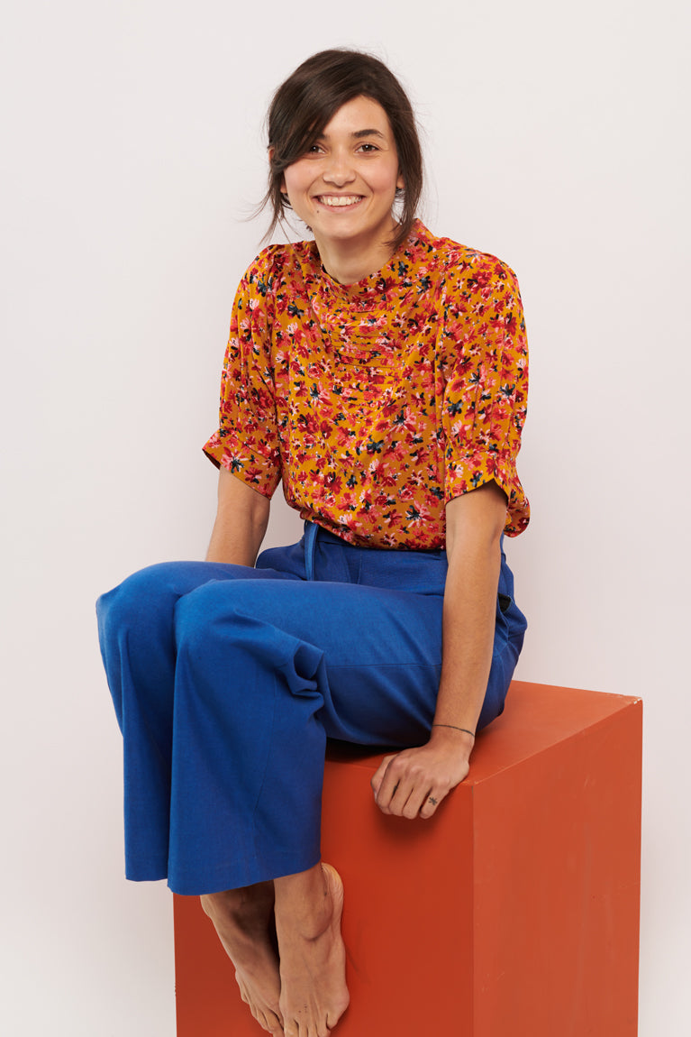 Tolsing Tie Vendeskjorte / Yellow Flowers