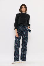 Tolsing Clara Bukser m. bælte / Navy Dots