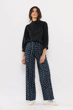 Tolsing Clara Bukser m. bælte / Navy Dots
