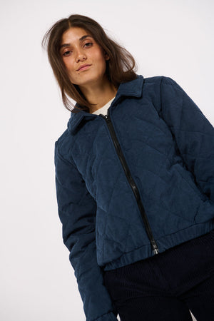 Tolsing Thilde Bomber Jacket / Dusty Navy velvet ( Water Resistant)