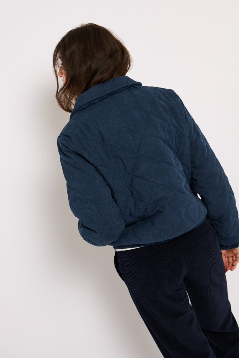 Tolsing Thilde Bomber Jacket / Dusty Navy velvet ( Water Resistant)