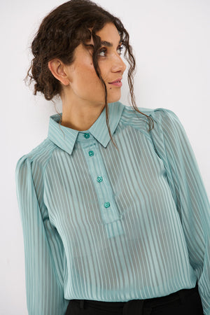 Tolsing Mette Skjorte / Transparent Mint Stripes