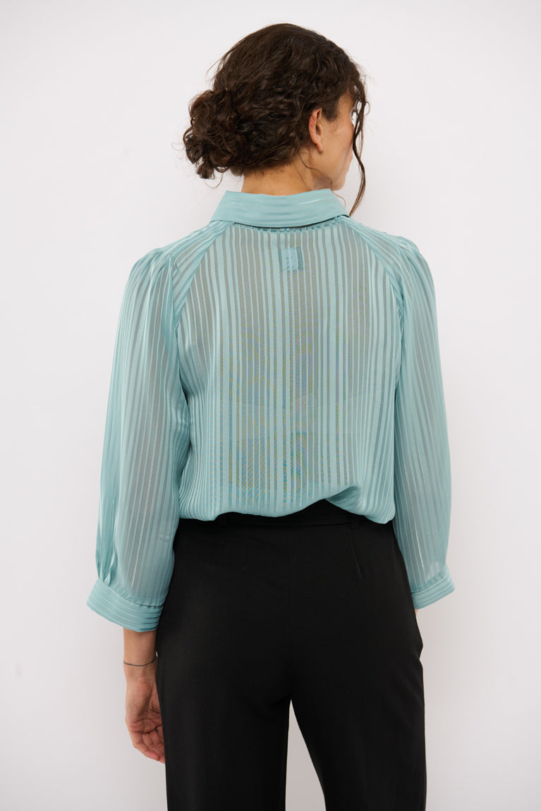 Tolsing Mette Skjorte / Transparent Mint Stripes