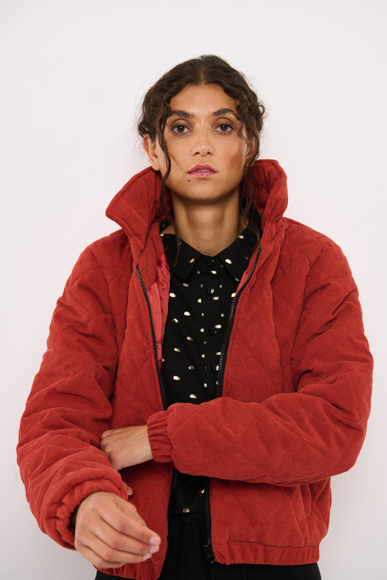 Tolsing Thilde Bomber Jacket / Dusty Red velvet ( Water Resistant)