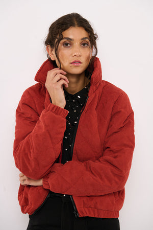 Tolsing Thilde Bomber Jacket / Dusty Red velvet ( Water Resistant)