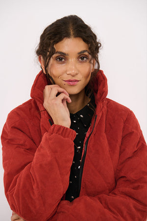 Tolsing Thilde Bomber Jacket / Dusty Red velvet ( Water Resistant)