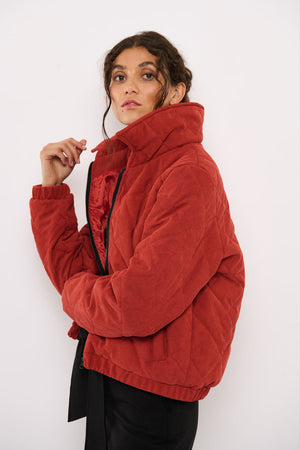 Tolsing Thilde Bomber Jacket / Dusty Red velvet ( Water Resistant)