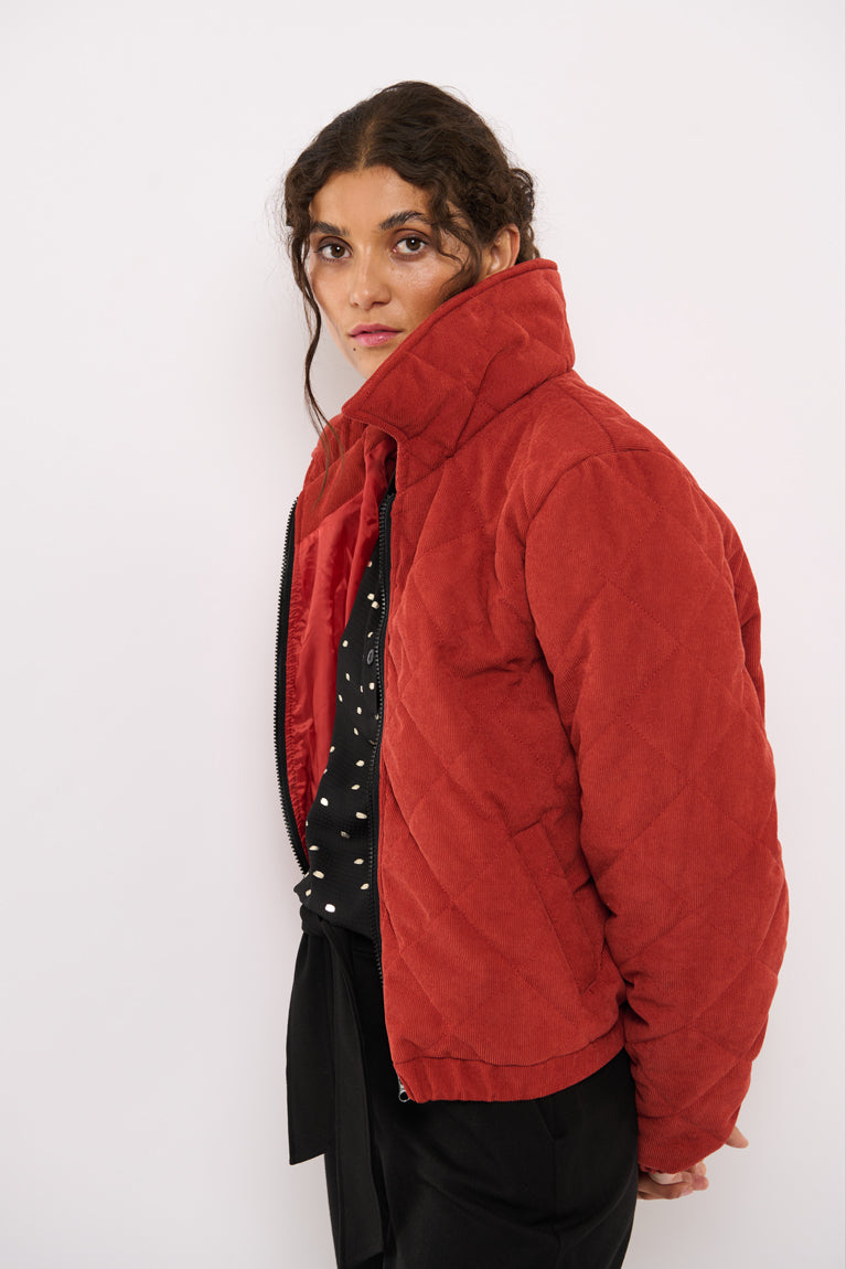 Tolsing Thilde Bomber Jacket / Dusty Red velvet ( Water Resistant)