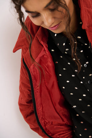 Tolsing Thilde Bomber Jacket / Dusty Red velvet ( Water Resistant)