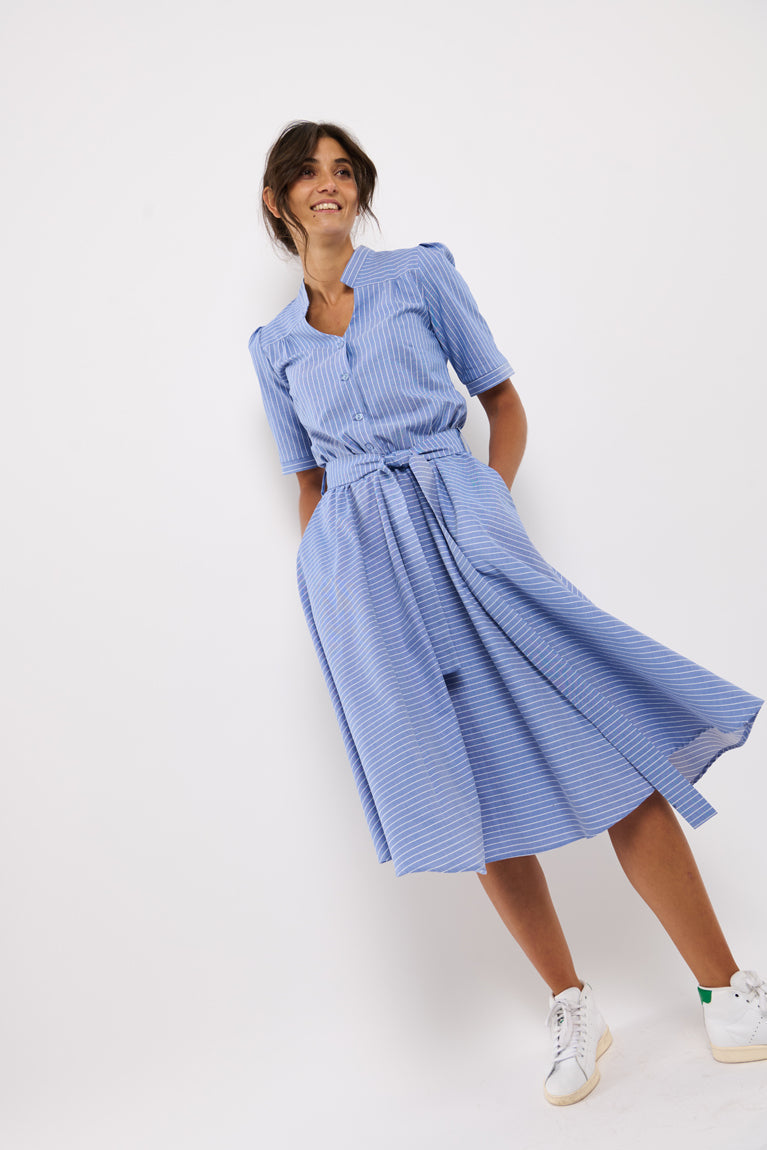 Tolsing Rie Dress / Blue Stripes