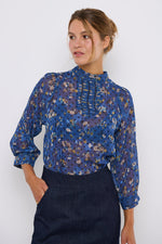 Tolsing Tine Vendeskjorte / Blue Flowers & Dots