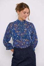 Tolsing Tine Vendeskjorte / Blue Flowers & Dots