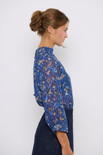 Tolsing Tine Vendeskjorte / Blue Flowers & Dots