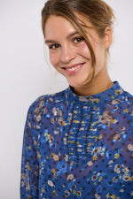 Tolsing Tine Vendeskjorte / Blue Flowers & Dots