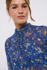 Tolsing Tine Vendeskjorte / Blue Flowers & Dots