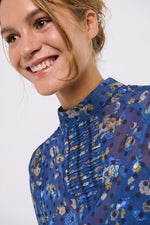Tolsing Tine Vendeskjorte / Blue Flowers & Dots