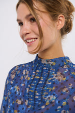 Tolsing Tine Vendeskjorte / Blue Flowers & Dots