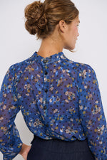 Tolsing Tine Vendeskjorte / Blue Flowers & Dots
