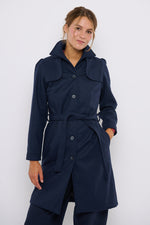 Tolsing Long Jolene Jacket / Dark Blue Wool
