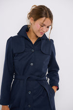 Tolsing Long Jolene Jacket / Dark Blue Wool