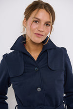 Tolsing Long Jolene Jacket / Dark Blue Wool