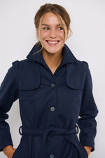 Tolsing Long Jolene Jacket / Dark Blue Wool
