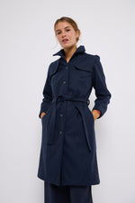 Tolsing Long Jolene Jacket / Dark Blue Wool