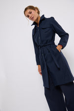 Tolsing Long Jolene Jacket / Dark Blue Wool