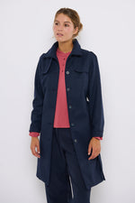 Tolsing Long Jolene Jacket / Dark Blue Wool