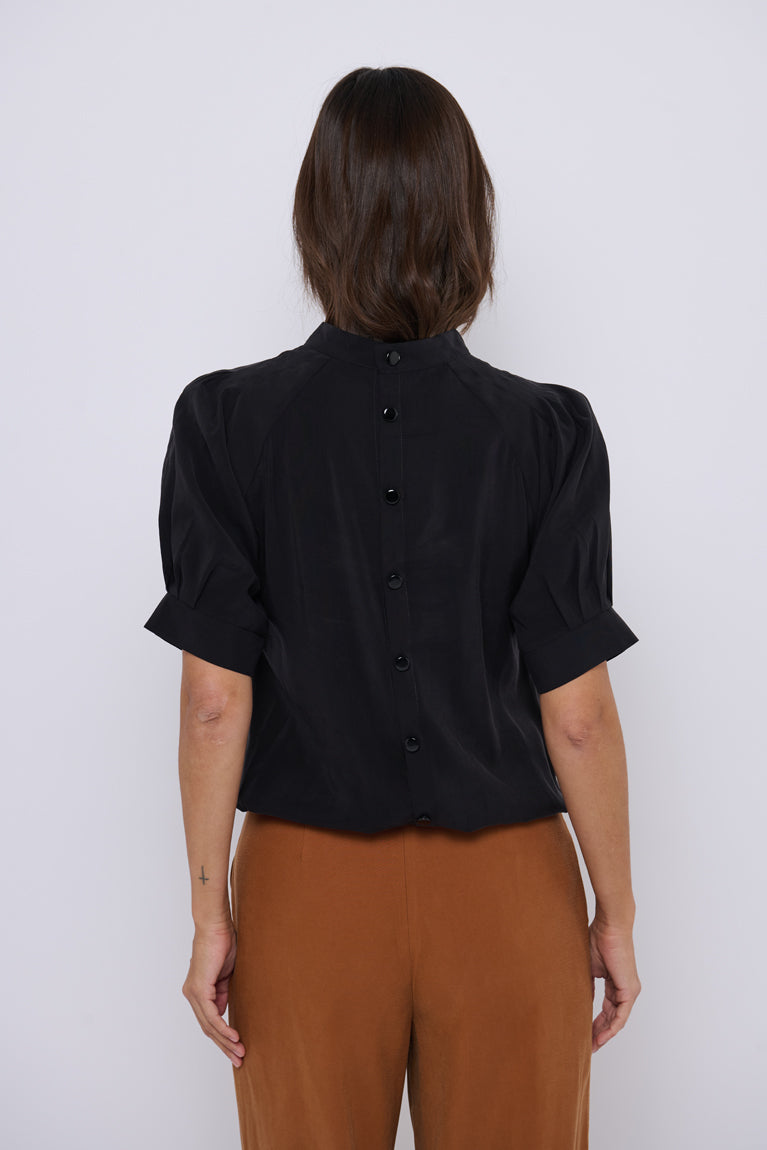 Tolsing Tie Vendeskjorte / Black Cupro