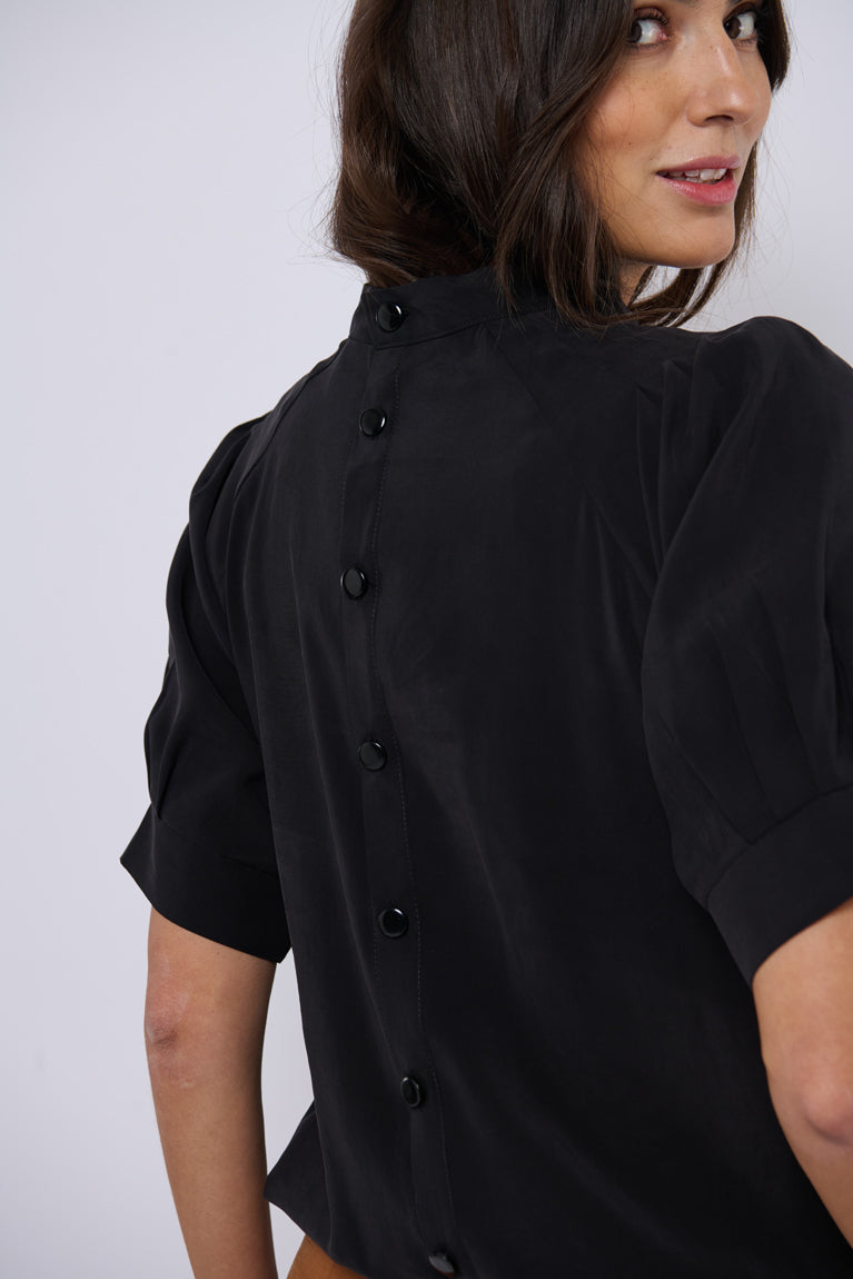 Tolsing Tie Vendeskjorte / Black Cupro