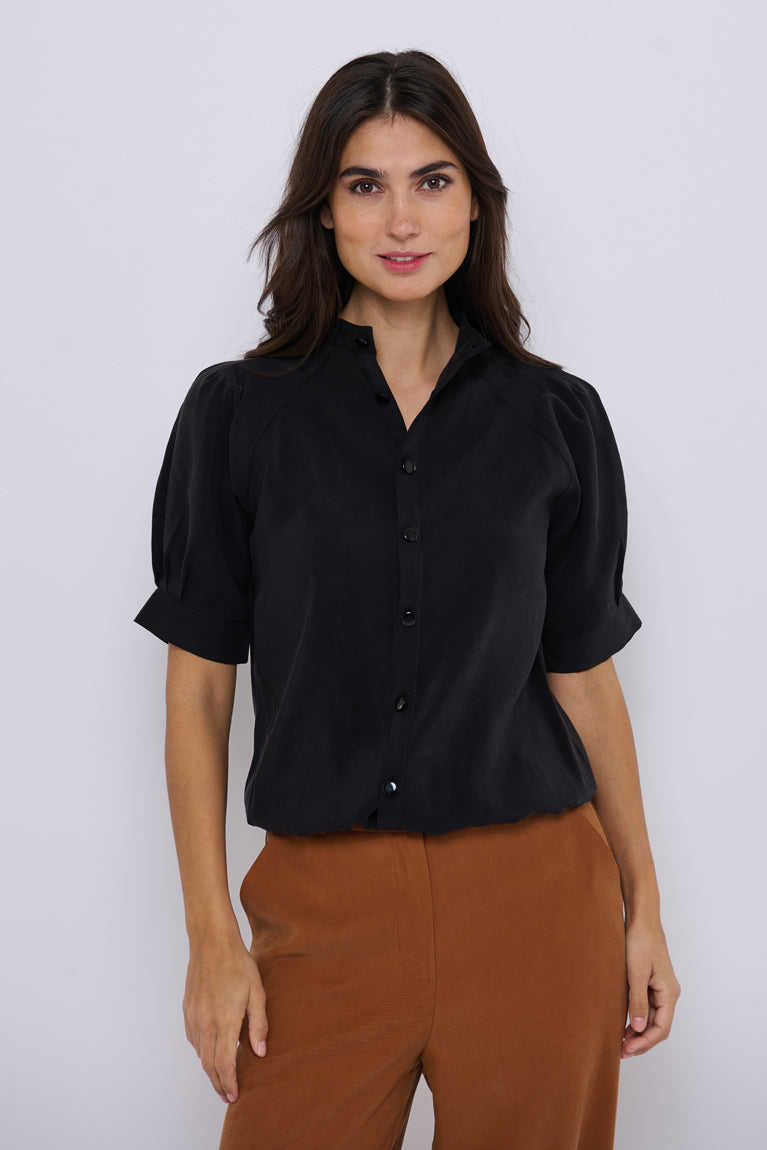 Tolsing Tie Vendeskjorte / Black Cupro