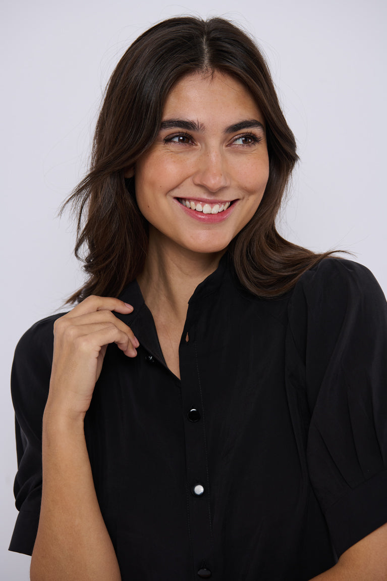 Tolsing Tie Vendeskjorte / Black Cupro