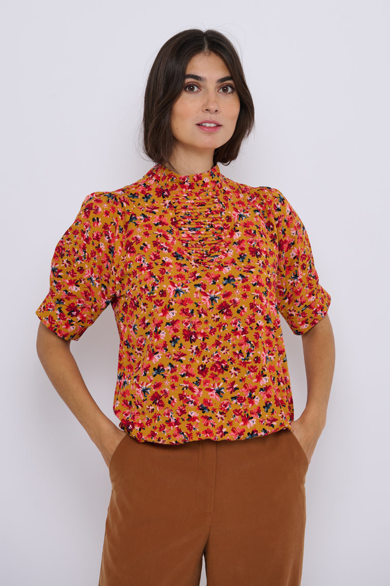 Tolsing Tie Vendeskjorte / Yellow Flowers