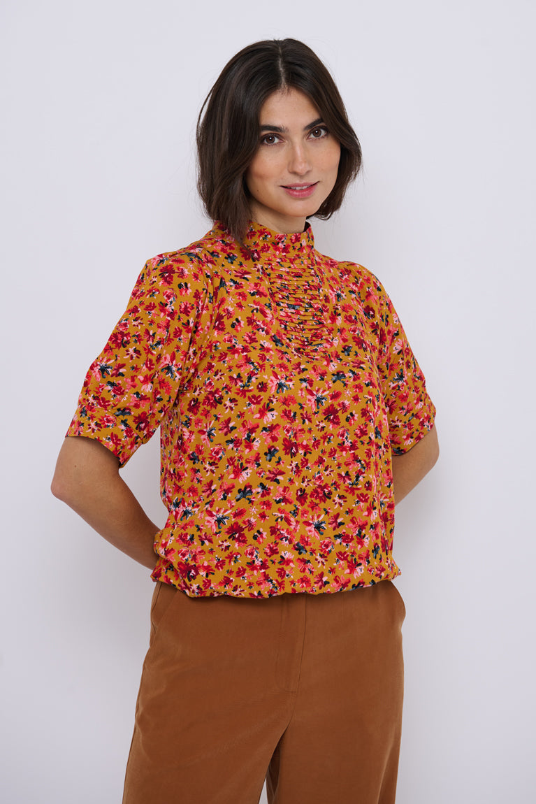 Tolsing Tie Vendeskjorte / Yellow Flowers