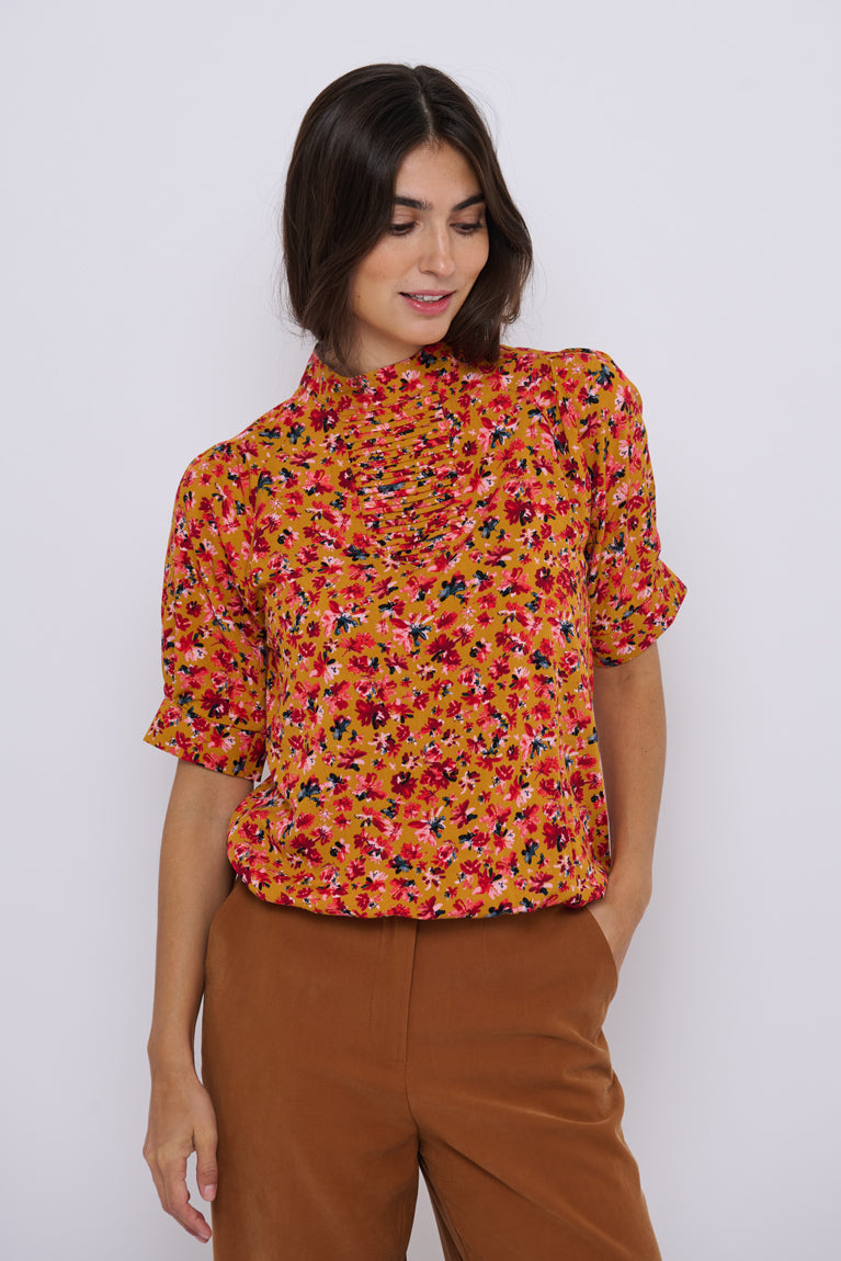 Tolsing Tie Vendeskjorte / Yellow Flowers