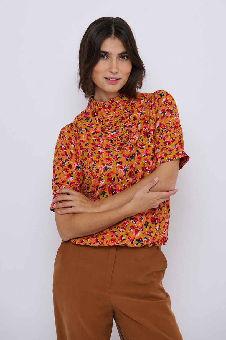 Tolsing Tie Vendeskjorte / Yellow Flowers