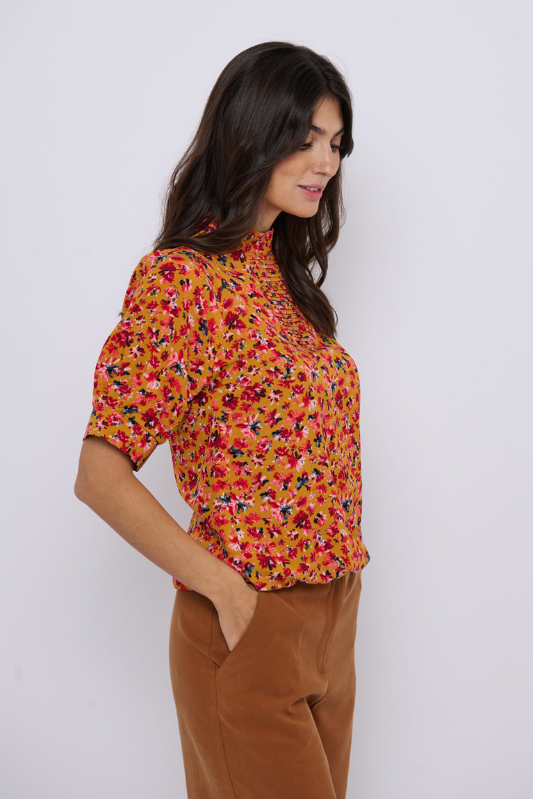 Tolsing Tie Vendeskjorte / Yellow Flowers